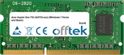 Aspire One 753 (AO753-xxx) (Windows 7 Home And Basic) 2GB Modulo - 204 Pin 1.5v DDR3 PC3-8500 SoDimm (128x8)