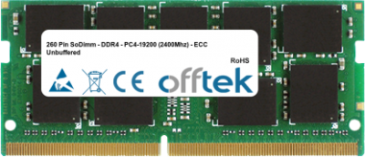  260 Pin SoDimm - DDR4 - PC4-19200 (2400Mhz) - ECC Senza Buffer 16GB Modulo