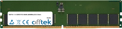  288 Pin 1.1v DDR5 PC5-38400 (4800Mhz) ECC Dimm 16GB Modulo