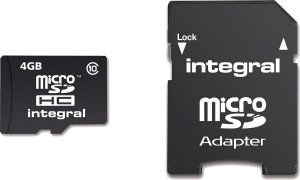 Integral Micro SDHC (Con Adattatore) (Class 10 - 20x) 4GB Scheda (Class 10)