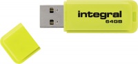 Integral Neon USB Drive 64GB Drive (Yellow)