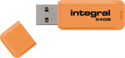 Integral Neon USB Drive 64GB Drive (Orange)