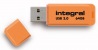 Integral Neon USB 3.0 Flash Drive 64GB Drive (Orange)